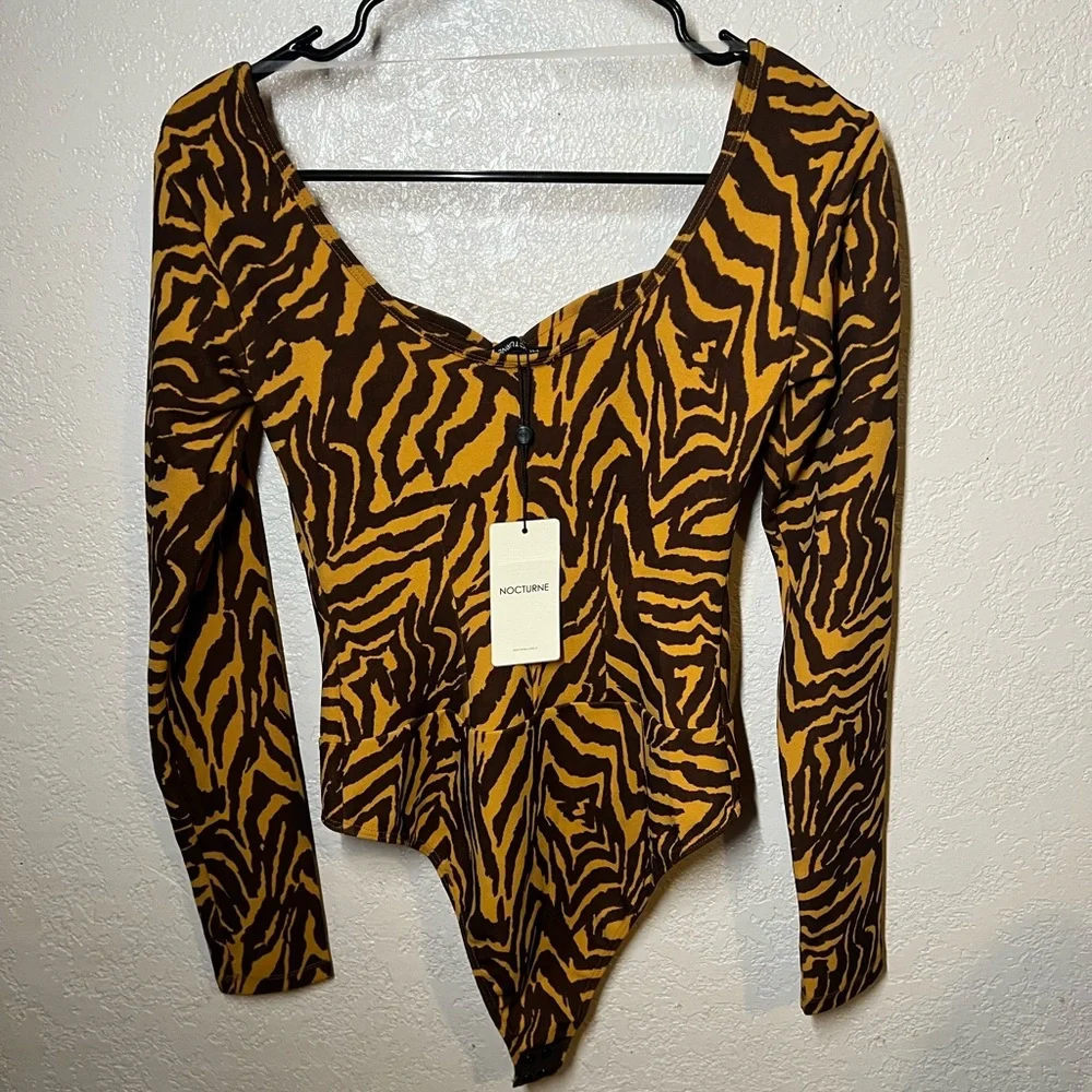 Nocturne tiger print long sleeve bodysuit - Picture 10 of 10